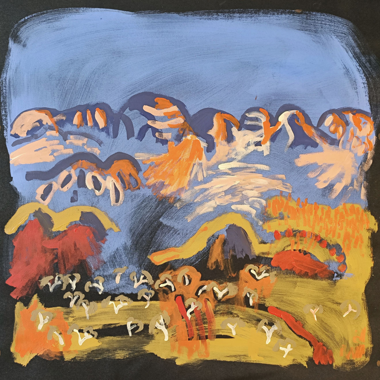 Zak Tilley Blue Bluffs at Papunya Acrylic on Canvas Original 60 x 60 cm $800 £400 SOLD