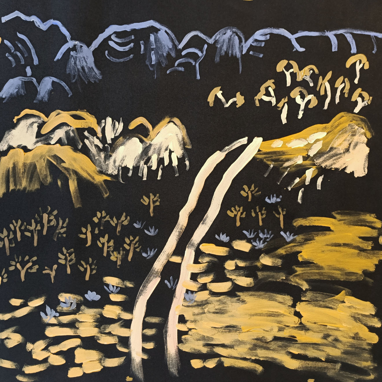 Zak Tilley Road to Ulambara Acrylic on Canvas Original 60 x 60 cm $800 £400 SOLD