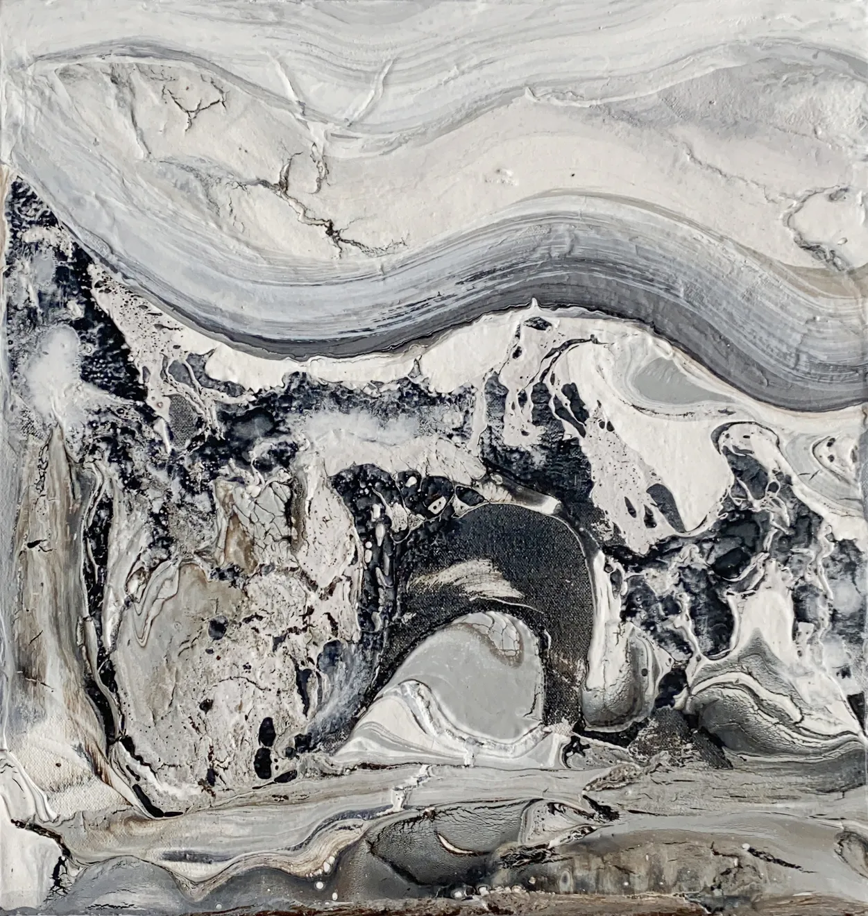 Eduardo Santos Untitled 44 Oil and Mixed Pigment on Stretched Canvas Original 36 x 38 cm AUD $770 GBP £380