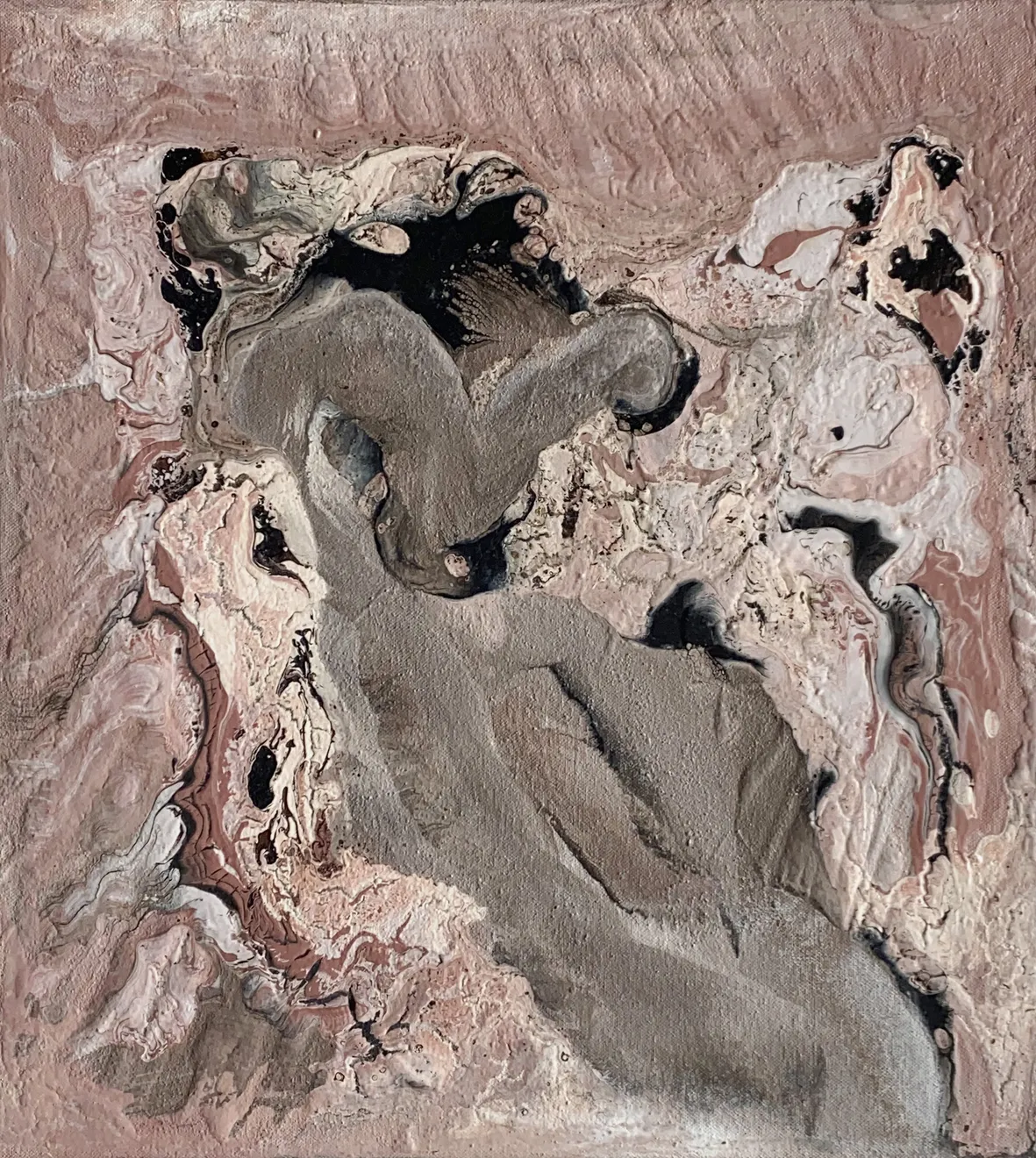 Eduardo Santos Untitled 48 Oil and Mixed Pigment on Stretched Canvas Original 34 x 38 cm AUD $770 GBP £380 SOLD