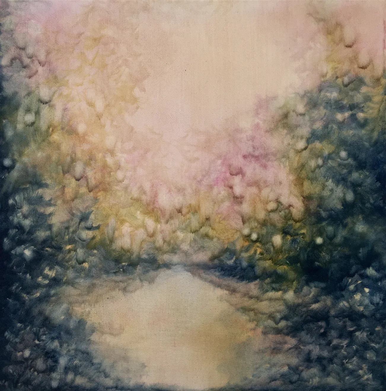 Zarah Cassim Stroll Oil on Canvas Original 40 x 40 cm AUD $1100 GBP &pound;550