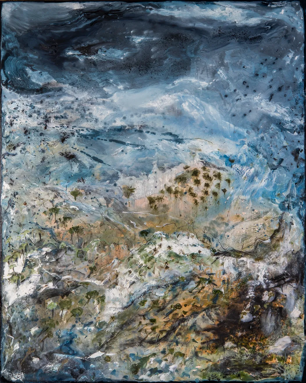 In the Chill of the Night I Oil and Mixed Media on Canvas Stretched 122 x 153 cm AUD $4950 GBP &pound;2465 USD $3305 SOLD