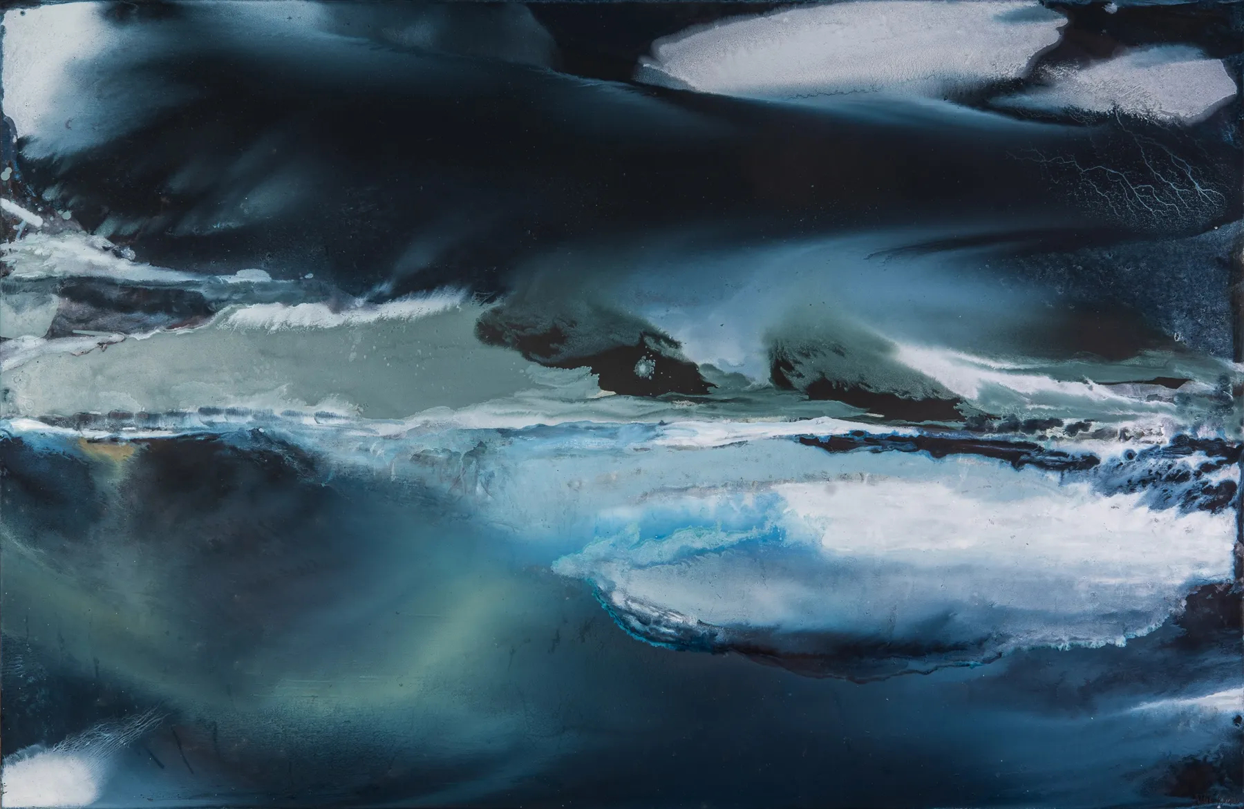 Felt Oil and Mixed Media on Canvas Stretched 200 x 130 cm AUD $6820 GBP &pound;3395 USD $4555 SOLD