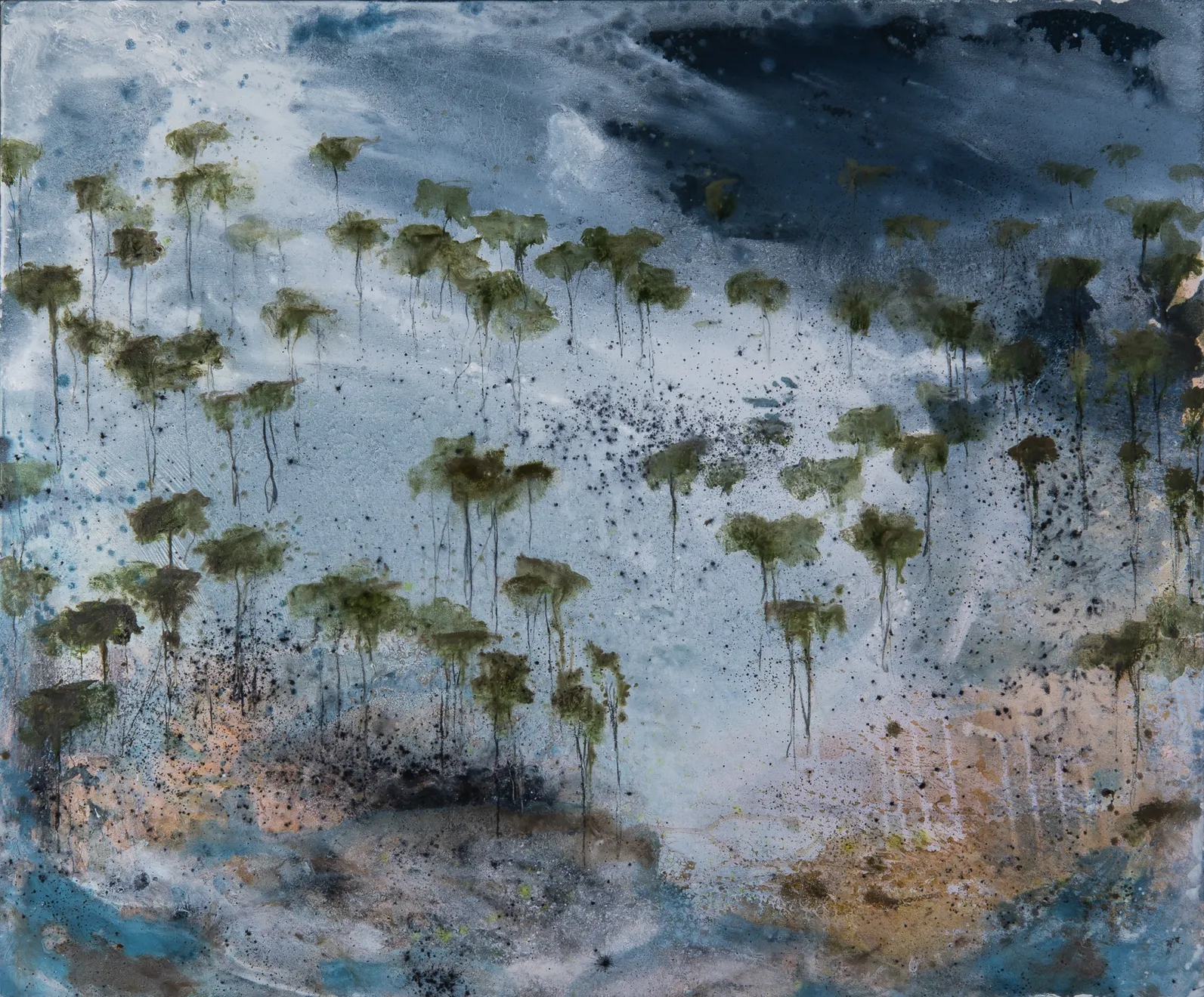 Evening Mist I Oil, Mixed Media on Canvas Blackwood Box Frame 120 x 100cm AUD $5200 GBP &pound;2670 USD $2970 SOLD