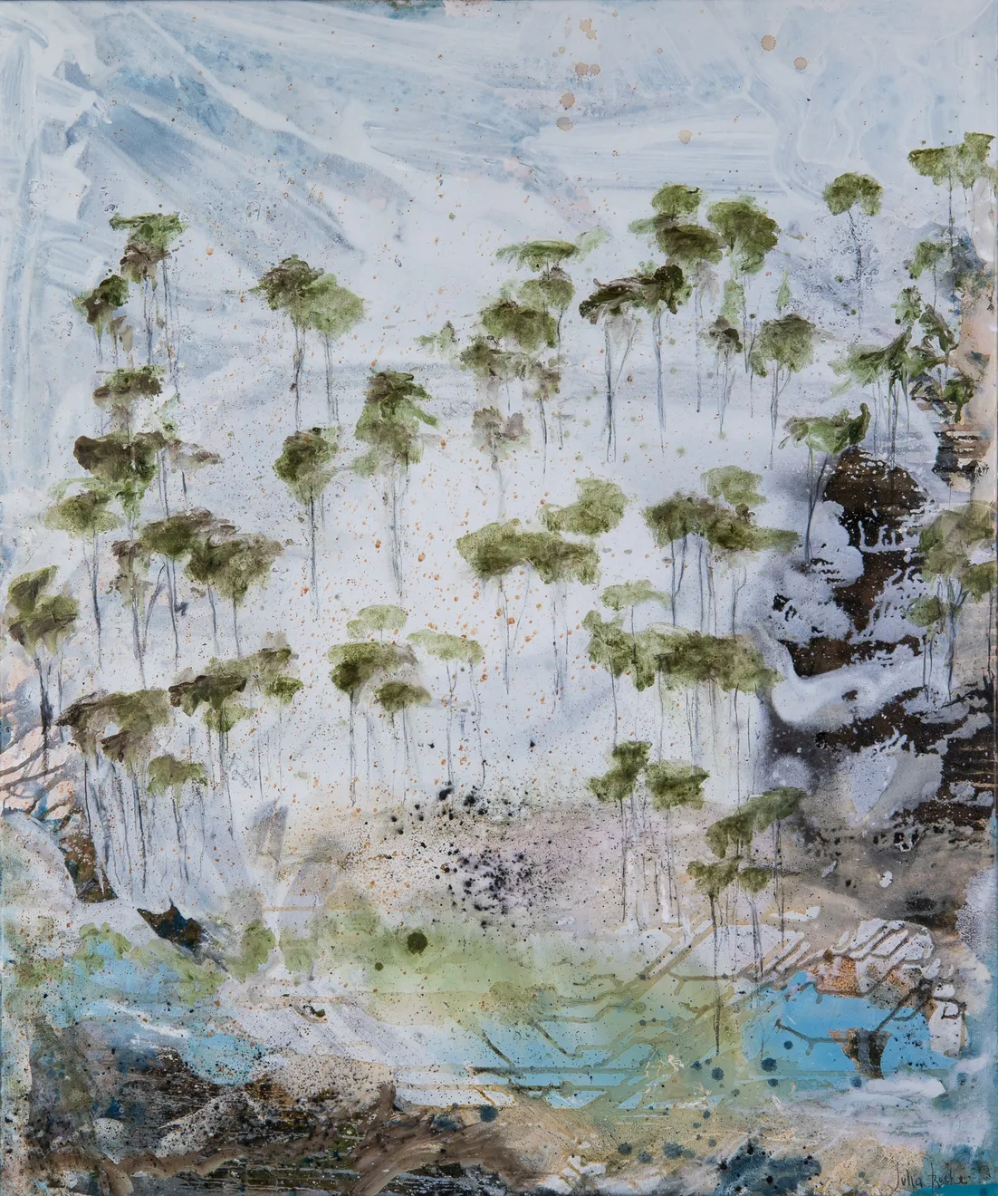 Glistening Frost II Oil, Mixed Media on Canvas Blackwood Box Frame 120 x 100cm AUD $5200 GBP &pound;2670 USD $2970 SOLD