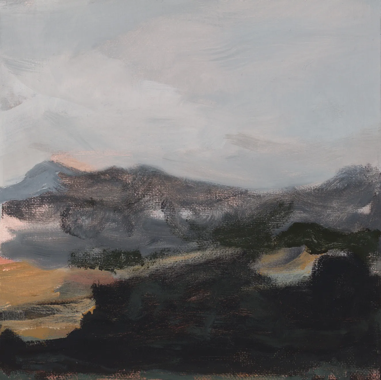 V10 Eternal Shift Oil on Canvas Board Original 20.5 x 20.5 cm Natural Oak Frame $900 £450 SOLD