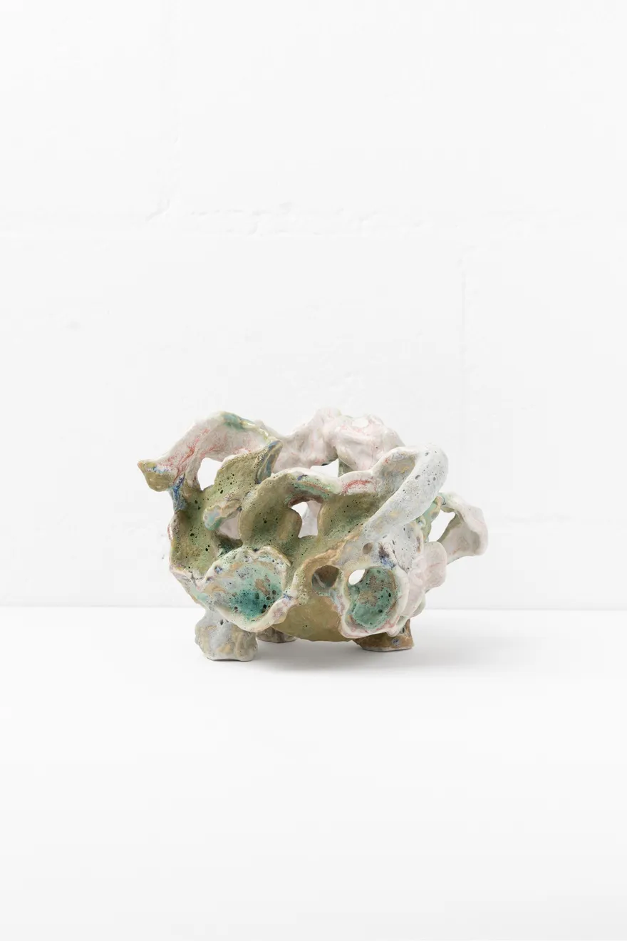 SW Breaker Stonewear Ceramic Vessel, Porcelain Slip, Glaze 15 x 21 x 17.5cm $900.00