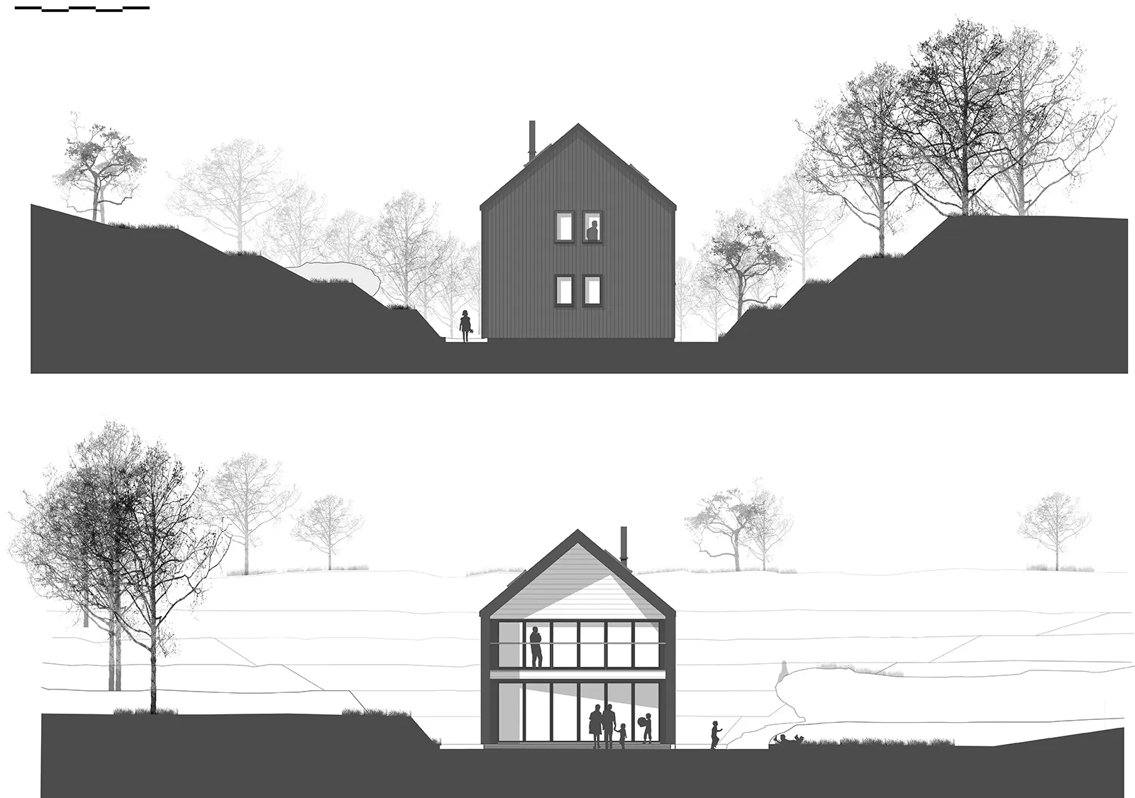 Barn House, Barn House Section, 2018