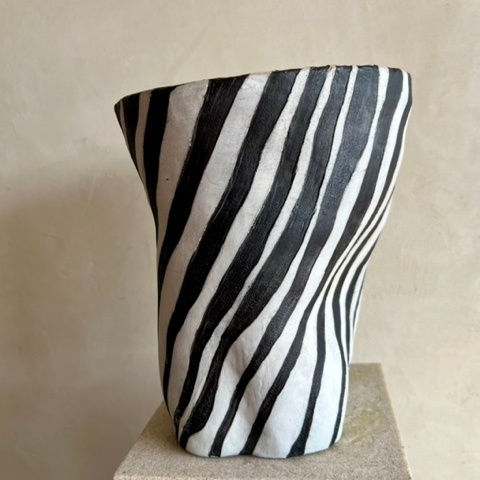 Brenda Holzke, Swirling Stripe Vessel, 2024