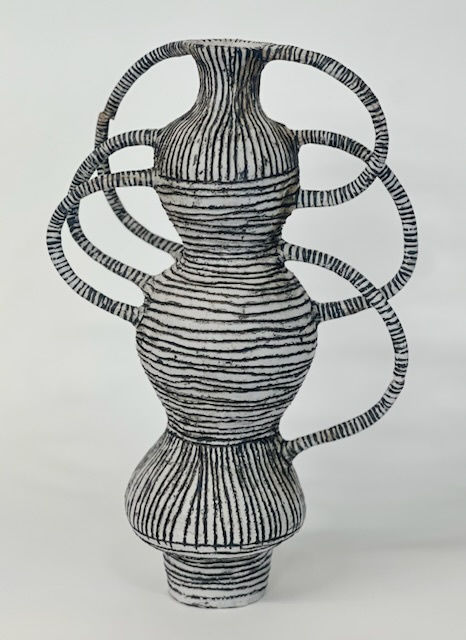Brenda Holzke, Striped Spider Vessel, 2024