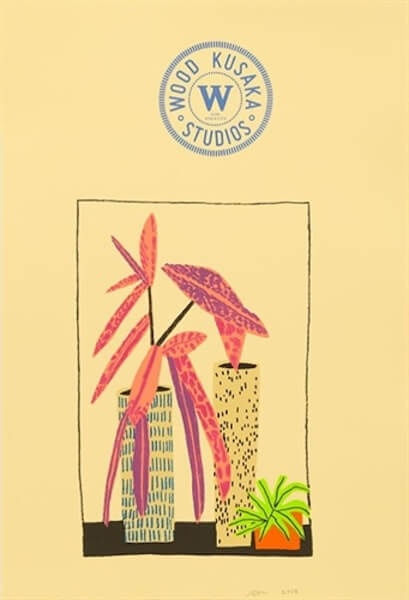 Jonas Wood Notepad Doodle lll, 2018 Lithograph in colors on cream Rives BFK paper 16h x 11w in 40.64h x 27.94w cm 19/20 For sale at VFA