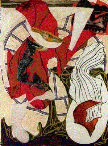 Frank Stella A SQUEEZE OF THE HAND, 1988 Serigraph/lithograph/linocut/collage 72 x 54 ins 182.88 x 137.16 cm Available at VFA