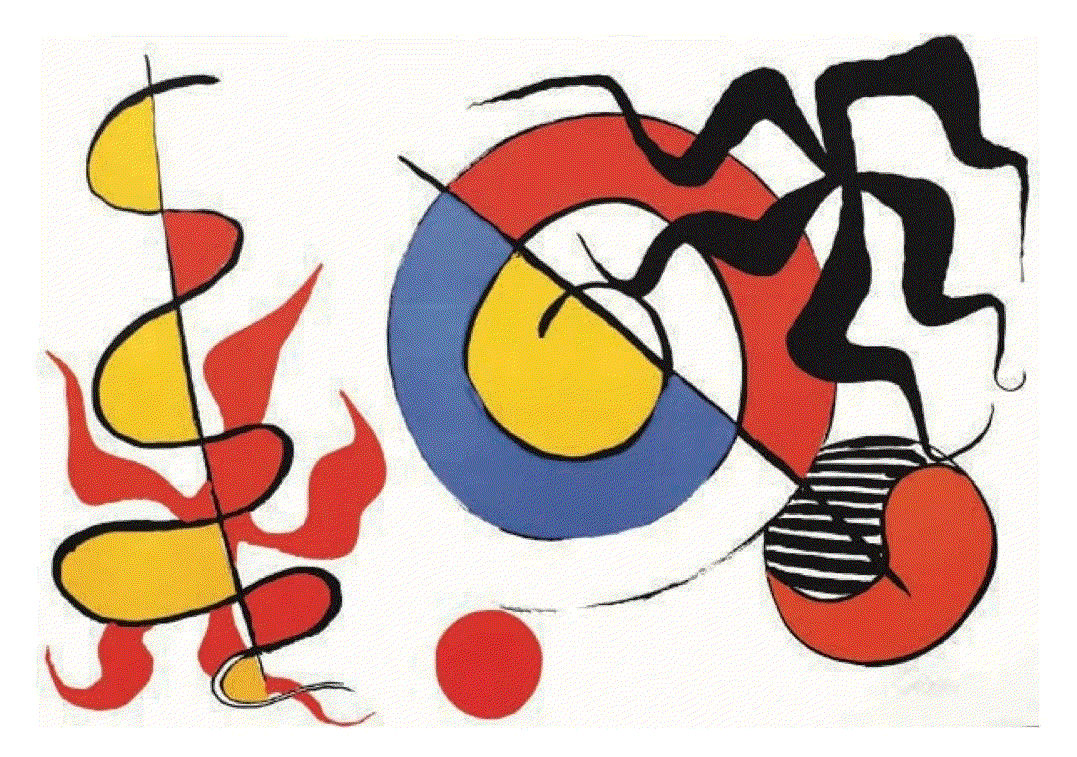 Alexander Calder SPIRALE ET POULPE, 1975 Lithograph in Colors 29 3/8 x 43 1/4 in 74.6 x 109.9 cm HC (Edition of 75) Available at VFA