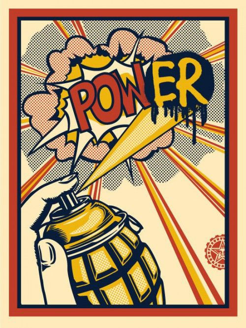 Available at VFA: Shepard Fairey, Power, 2012, Four color silkscreen, 56.6 X 42.6 in., Edition of 50