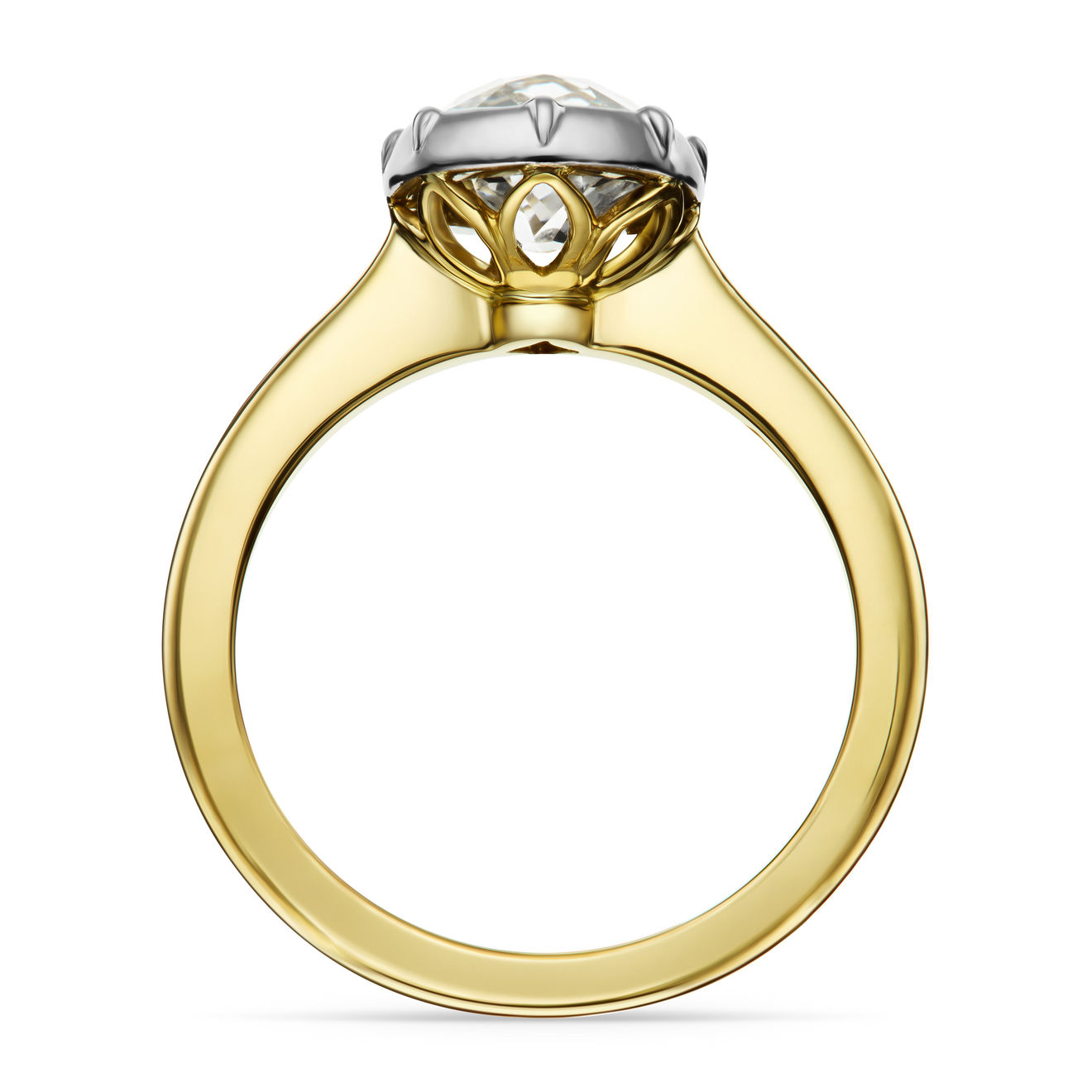 Bespoke Antique Old Mine Cut Diamond Solitaire Ring