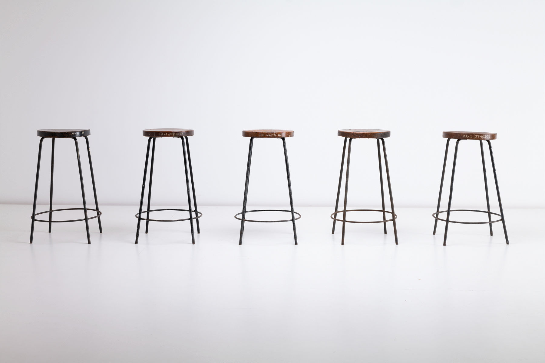 Pierre Jeanneret, High Stools , 1960