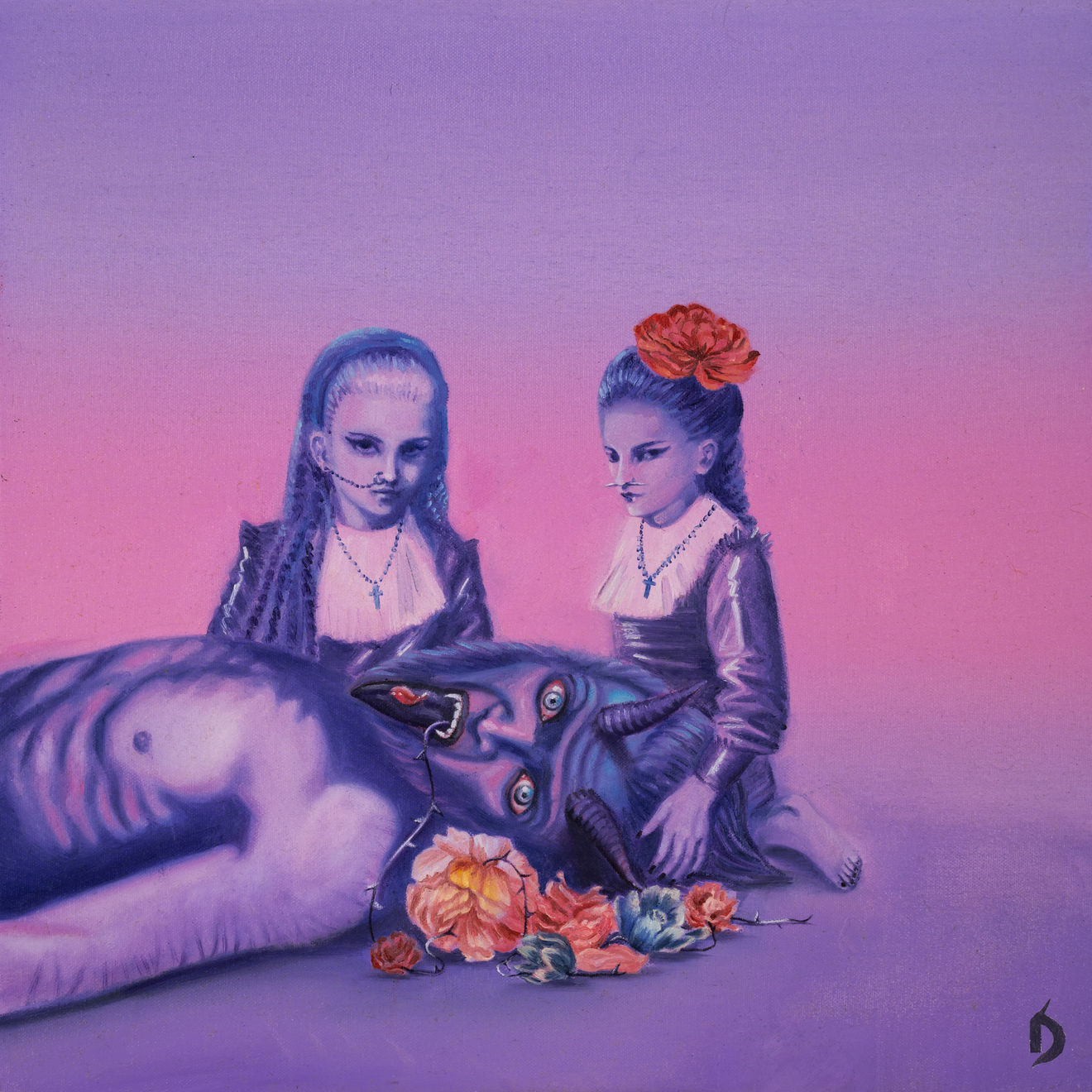 Dangerosa, Screaming Gugo, oil on canvas, 40cm x 40cm, 2022