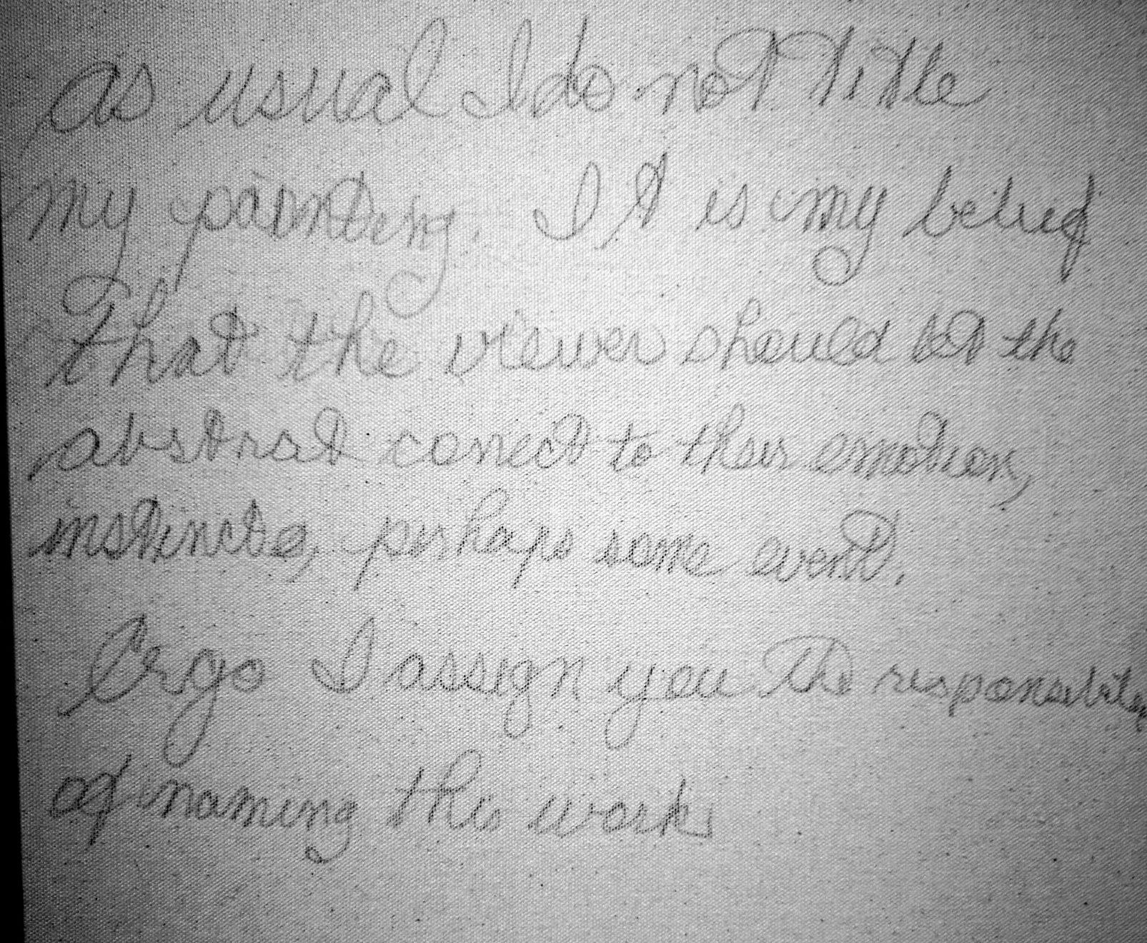 Michael Schreiner, untitled 1 (see artist's note, back of canvas)