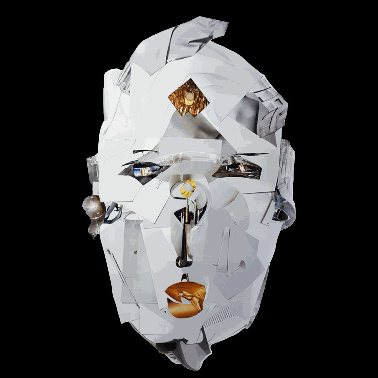 Marie-Pierre Debroeck, Mask White and Gold, 2023