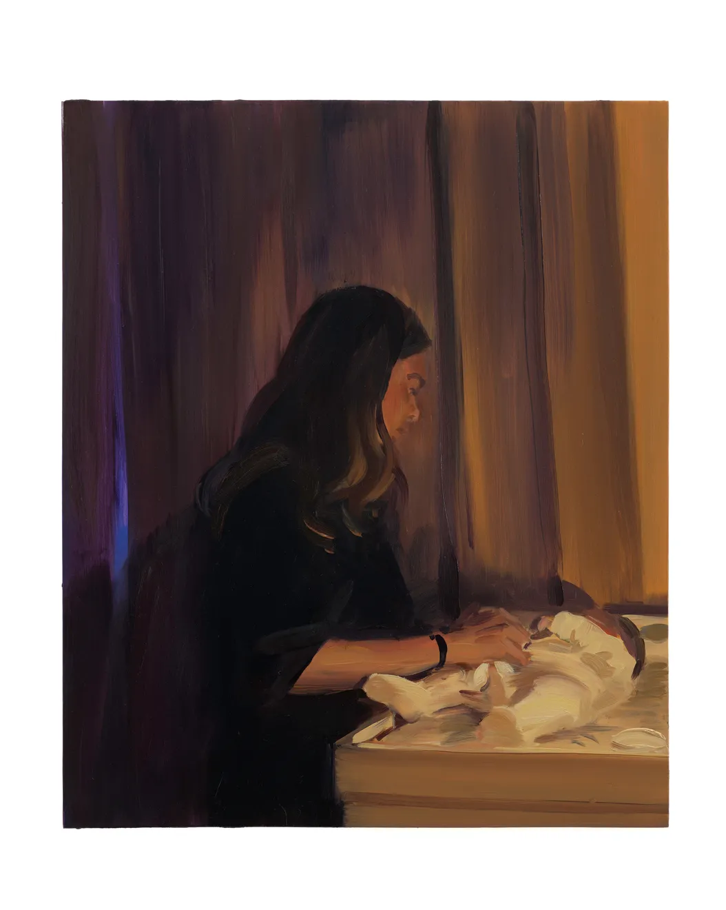 Night Change, 2022, Oil on board, 36 x 30cm