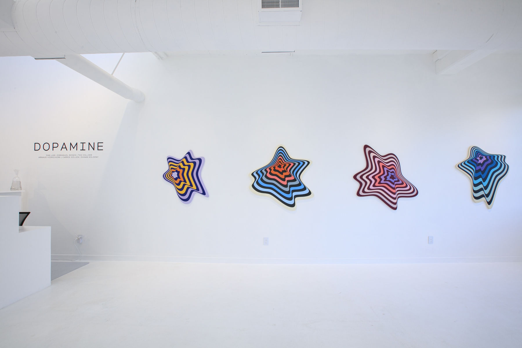 "Dopamine" installation view featuring works from Emmanuel Moses