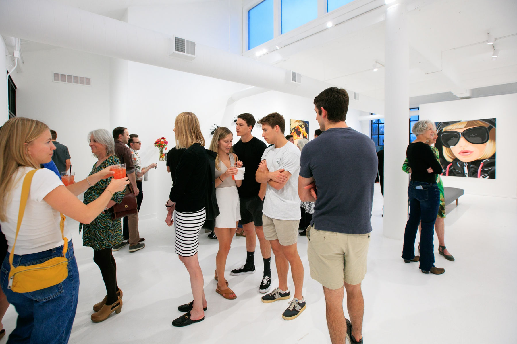 Guest at the opening reception of "Today Was A Good Day", a solo exhibition by Orit Fuchs