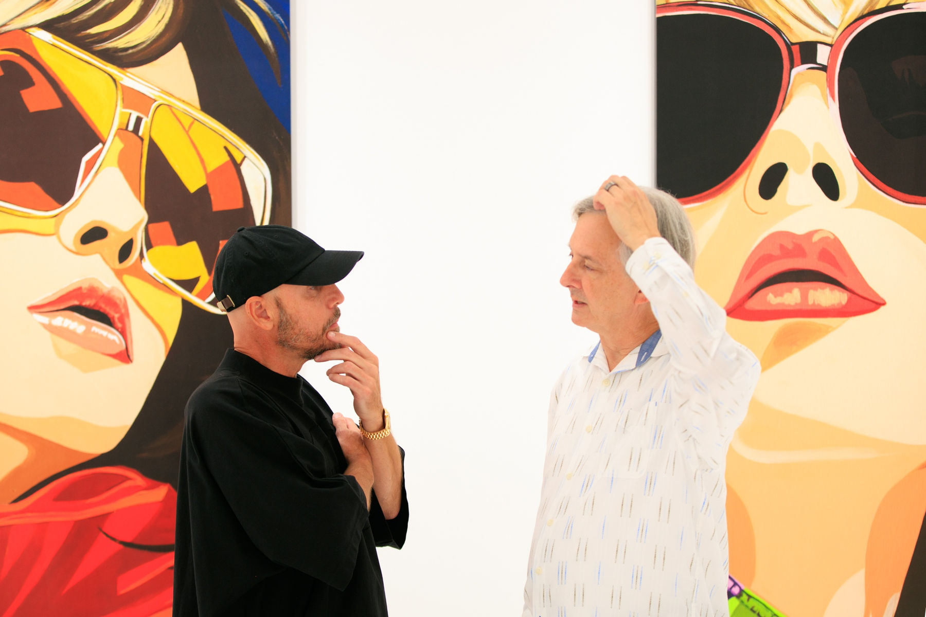 Guest at the opening reception of "Today Was A Good Day", a solo exhibition by Orit Fuchs