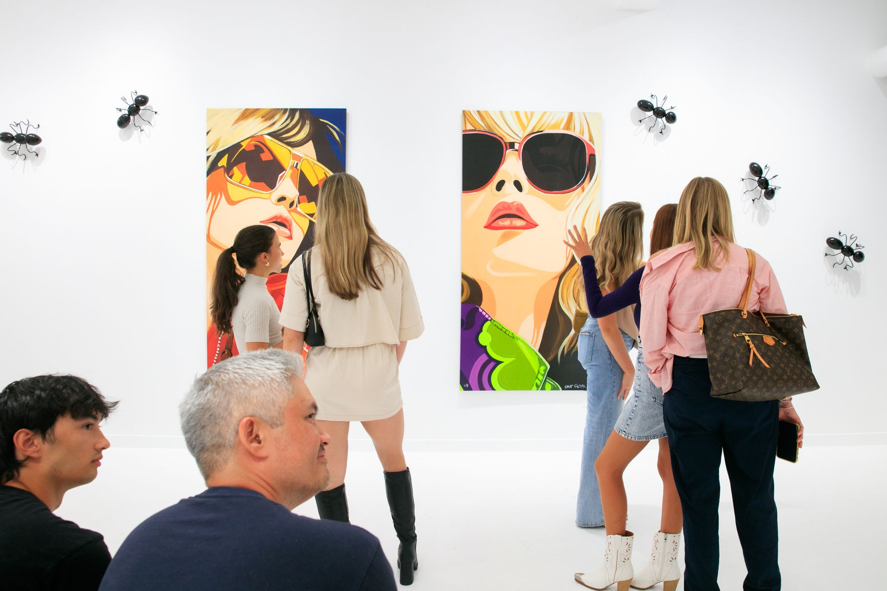 Guest at the opening reception of "Today Was A Good Day", a solo exhibition by Orit Fuchs