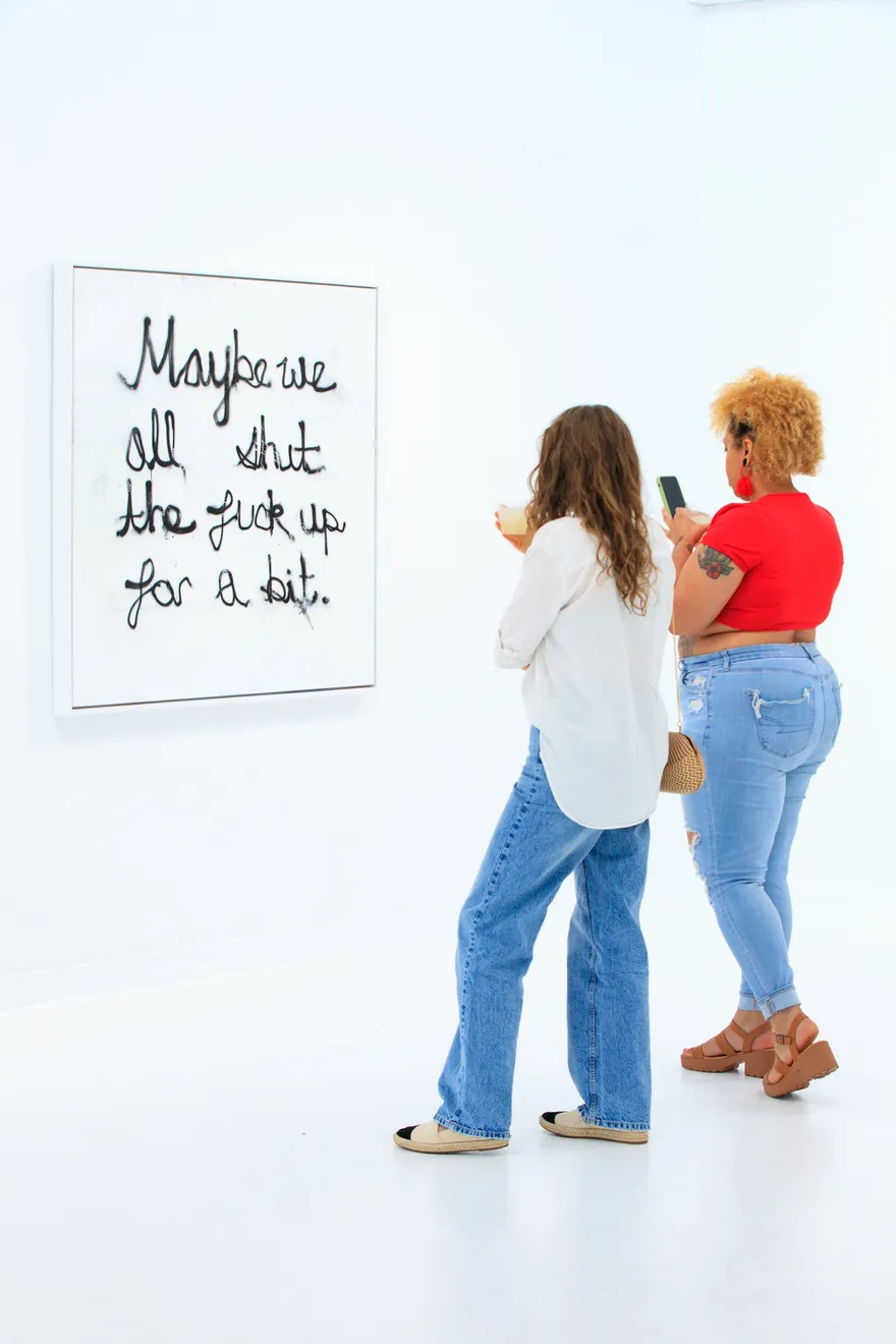 Guests at Sage Barnes "Frame of Mind" exhibition