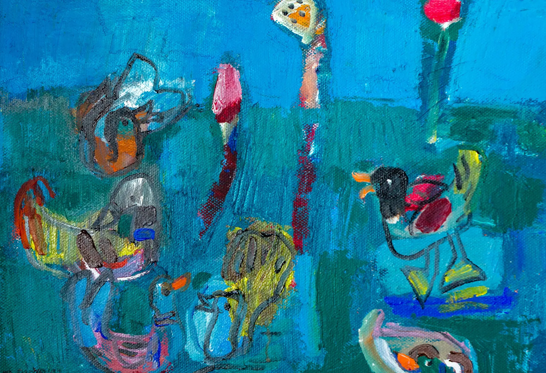 Nguyen Nghia Cuong, Ducks and lotus flowers in the peaceful Northern countryside, 2022