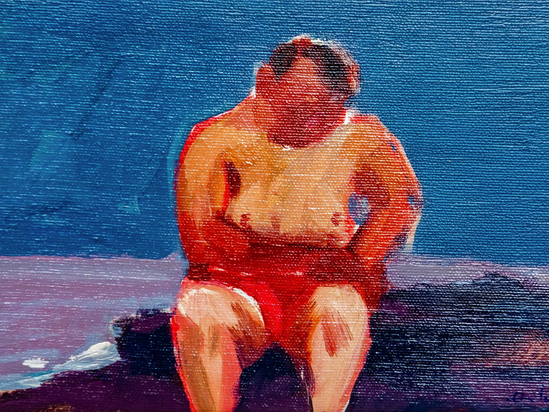 Doan Van Toi, swimmer by the Red River, 2017