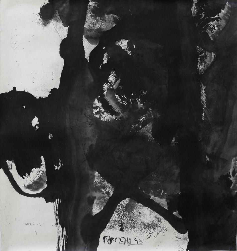 王川，1995-No.2，纸本水墨，96.8 × 90.5 cm，1995 Wang Chuan, 1995-No.2, Ink on paper, 96.8 × 90.5 cm, 1995