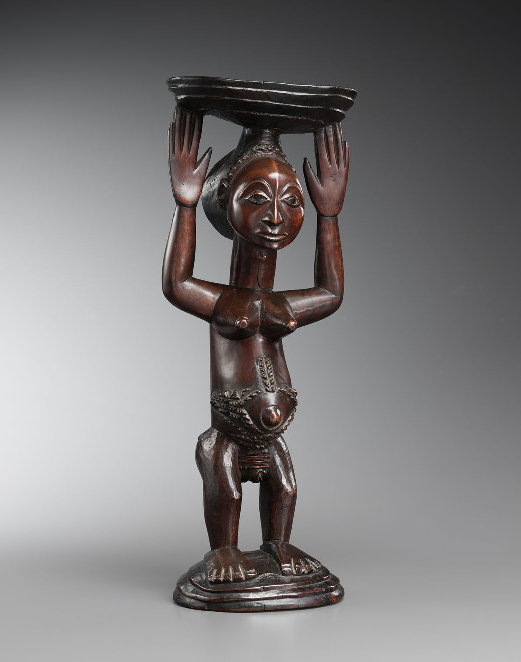 Hemba Caryatid stool, DRC, by the Master of the Court of the Prince Buki