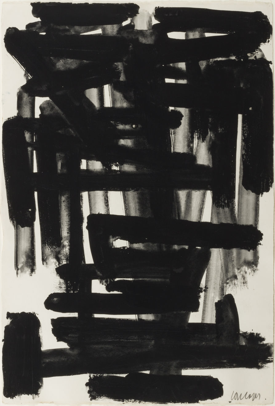 Pierre Soulages, Gouache 56 x 38 cm, 1955
