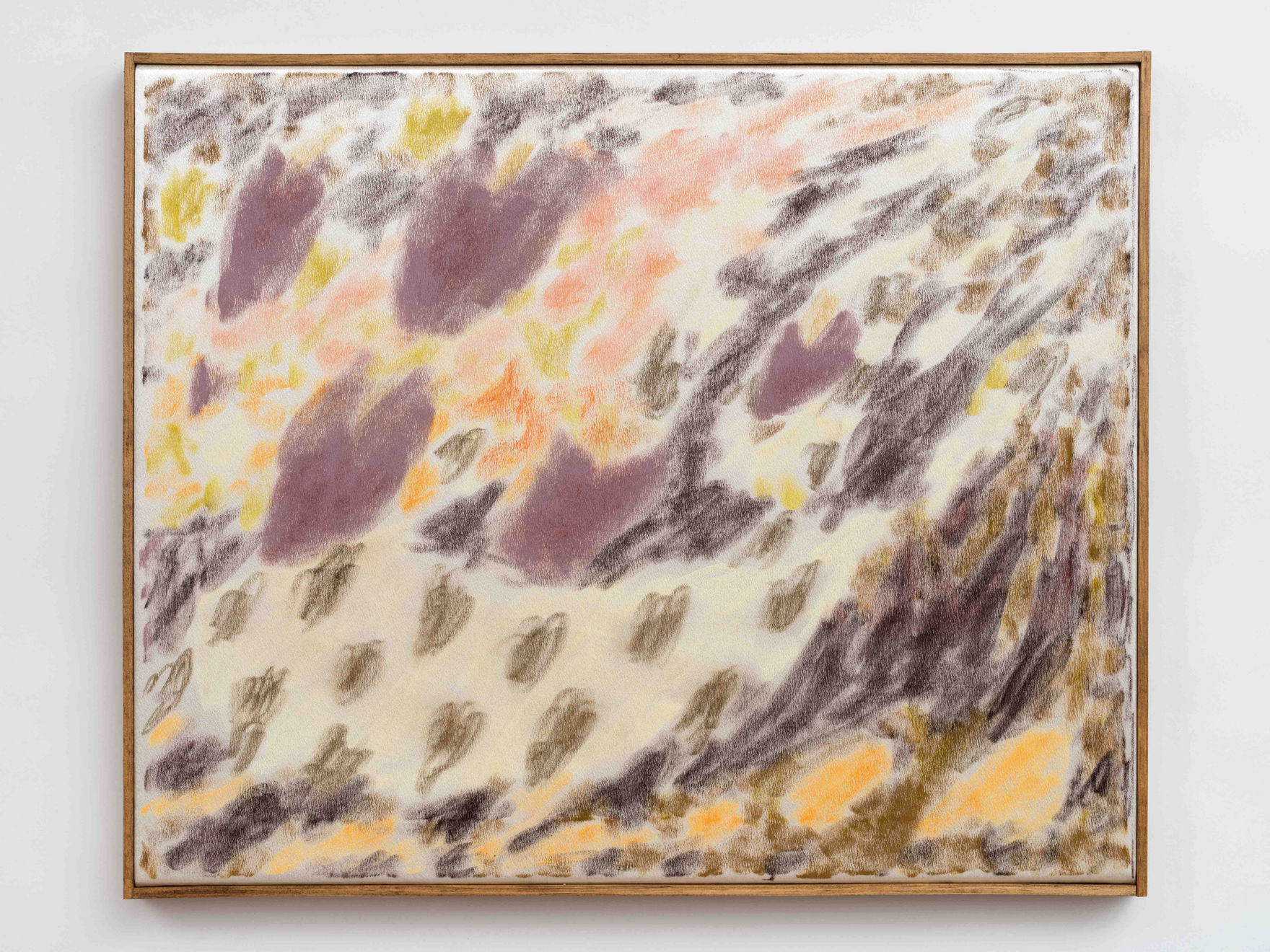 Larissa Lockshin Untitled (Narrow Sea), 2023 Oil and soft pastel on satin with wood frame 47 x 57.1 cm 18...