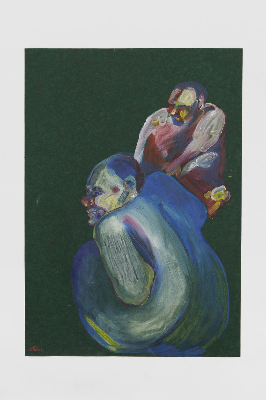 Hiss Would Thee, 2021, Oil pastel, oil paint, oil primed sugar paper, 16 1/2 x 11 3/4 in