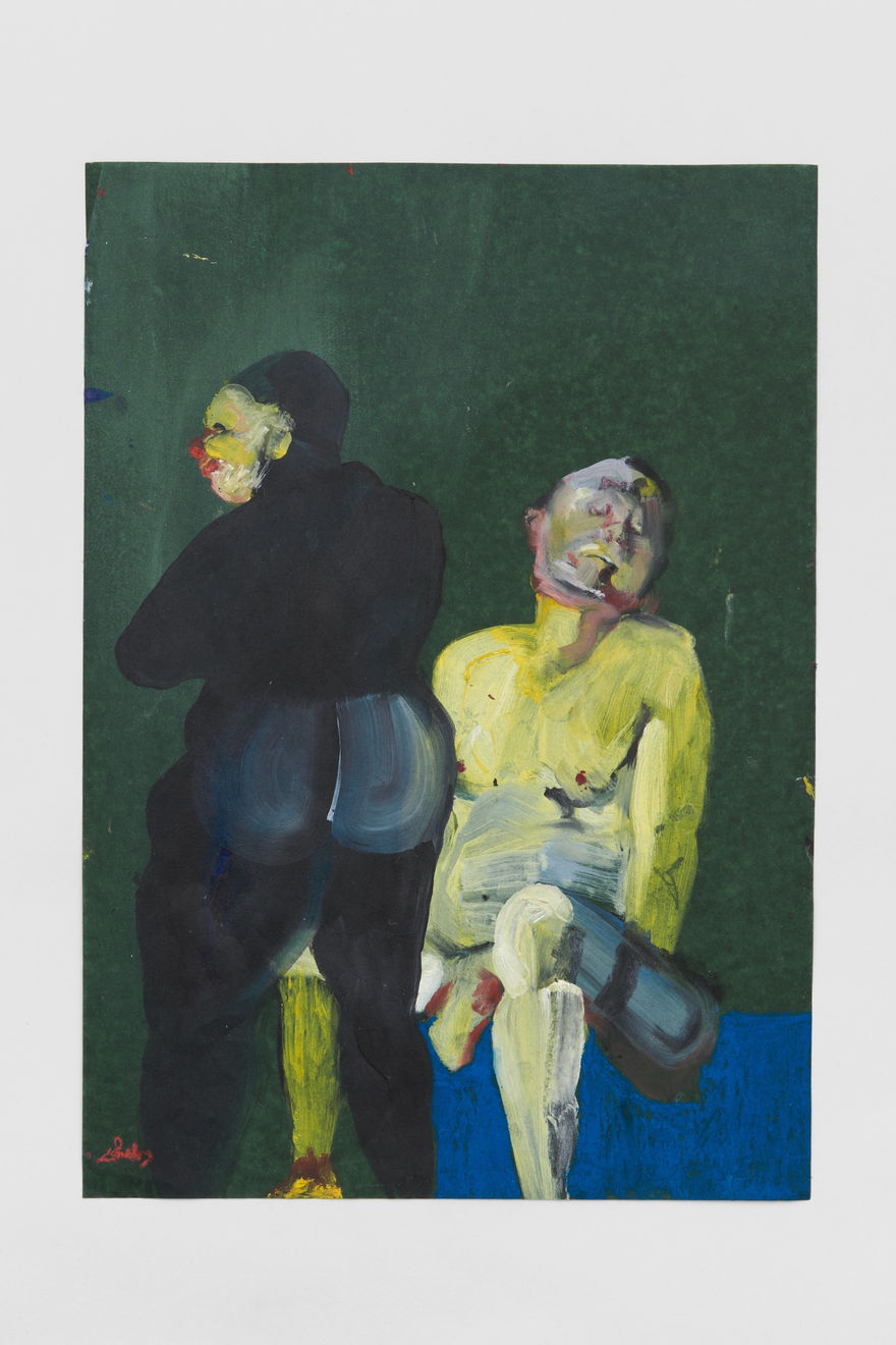 Housekeeper, 2021, Oil pastel, oil paint, oil primed sugar paper, 16 1/2 x 11 3/4 in