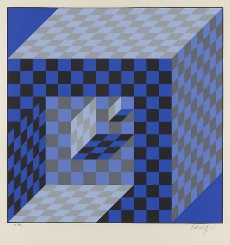 Christmas Auction 2021, LOT 175: Victor Vasarely - Felhoe, 1989