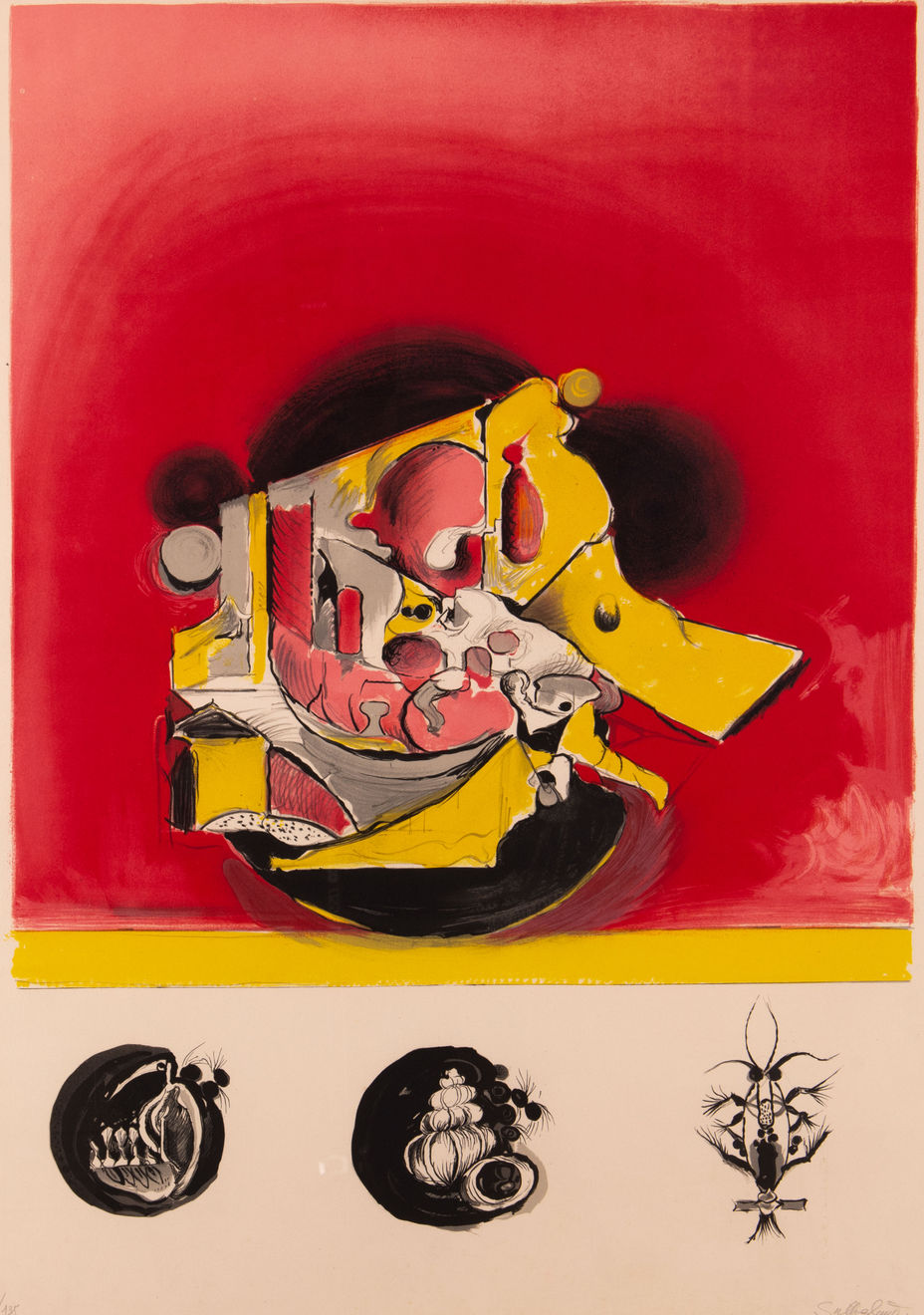 Graham Sutherland, Red Organic Form, c.1971