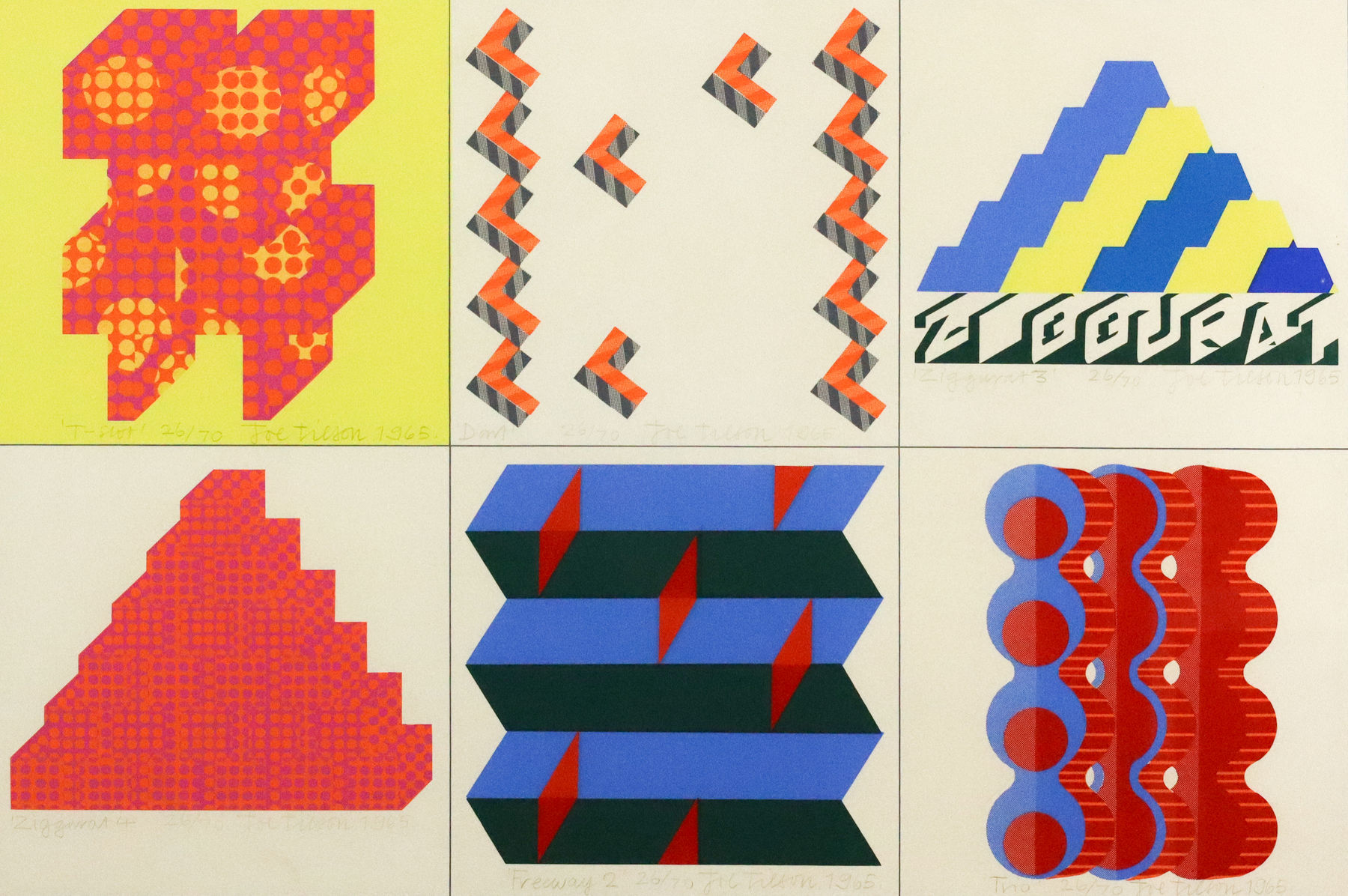 Joe Tilson, T-Slot, Ziggurat3, Ziggurat4, Freeway 2, Trio, 1972