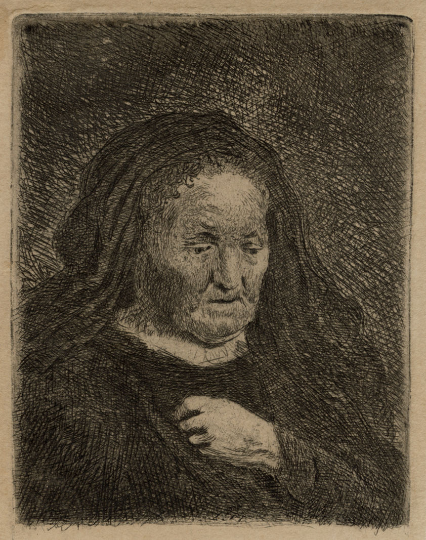 Rembrandt Van Rijn, Rembrandt's Mother with Hands on Chest, 1631
