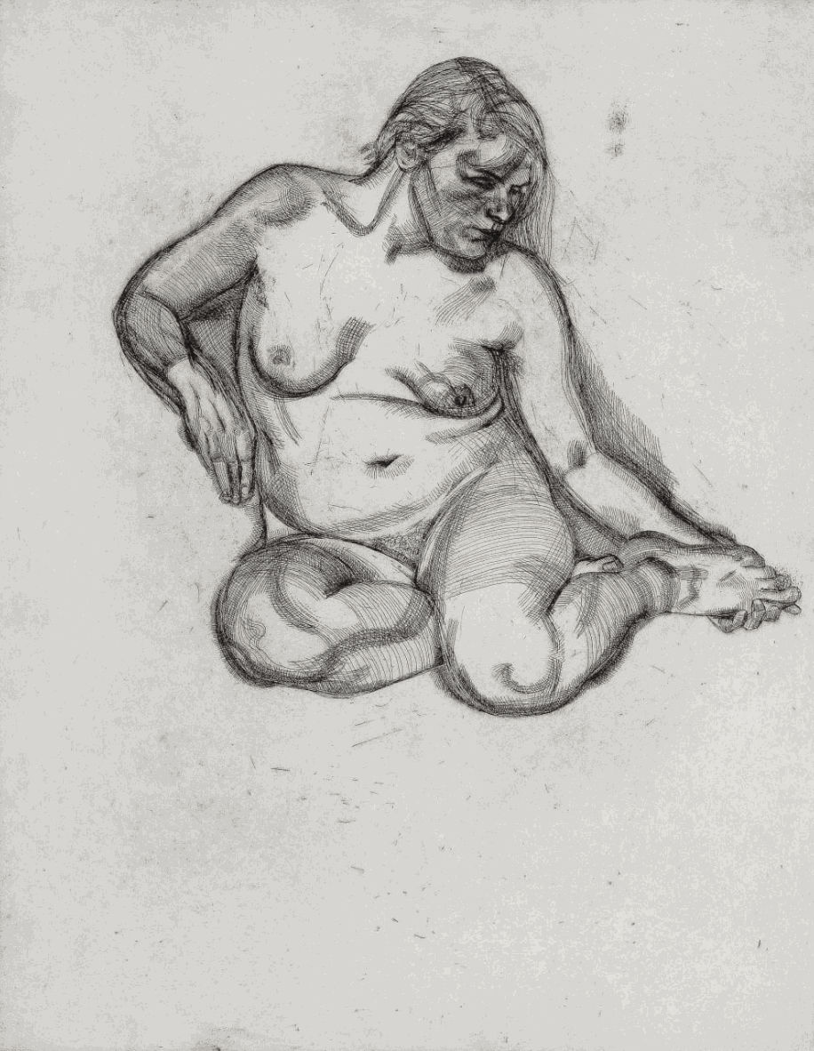Lucian Freud, Girl Holding Her Foot, 1985