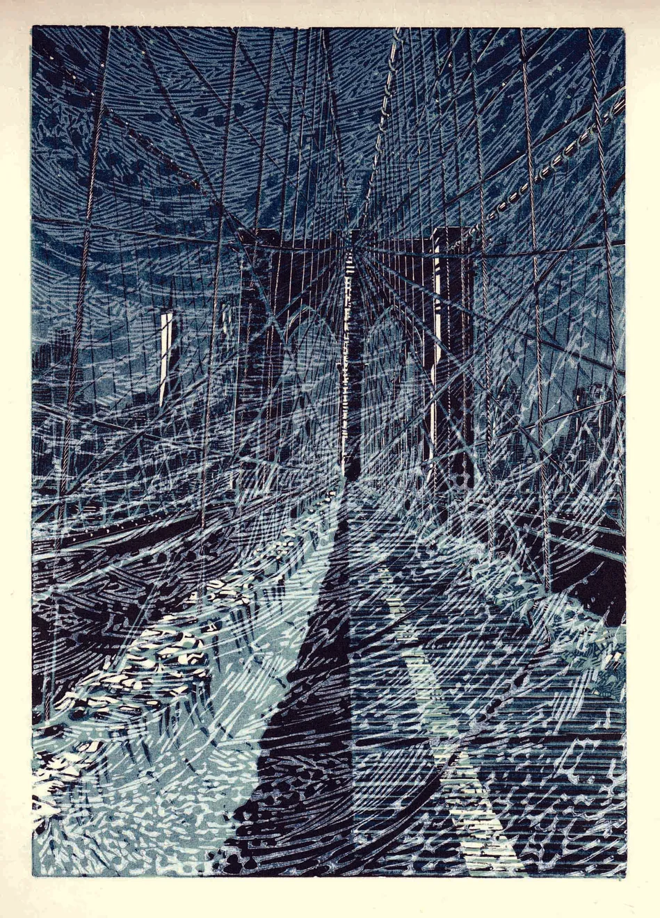Christmas Secret Bid Auction 2025, LOT 78: Anne Desmet - Brooklyn Bridge: Blizzard, 2015