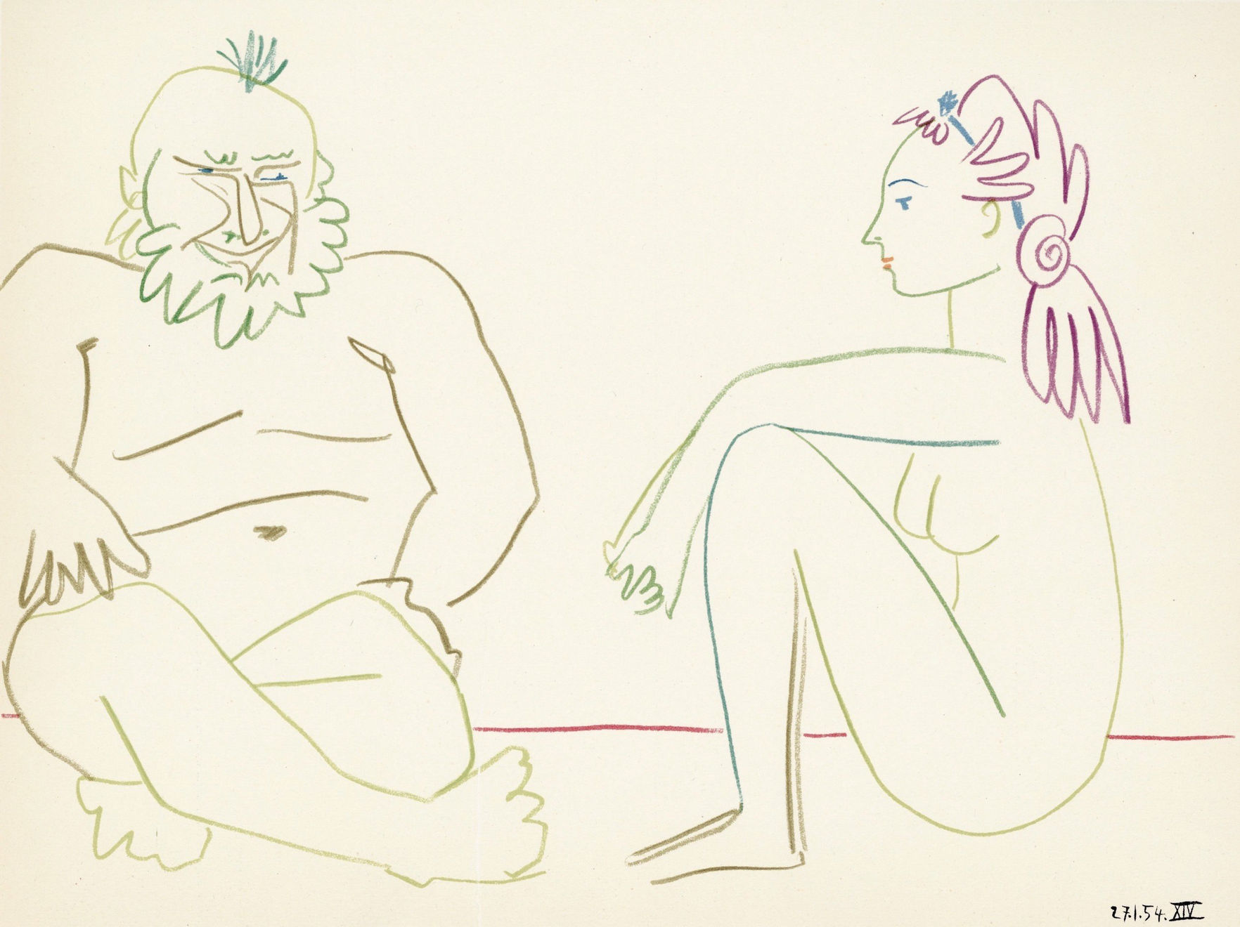 Pablo Picasso, Comédie Humaine 27.1.54 XIV, 1954