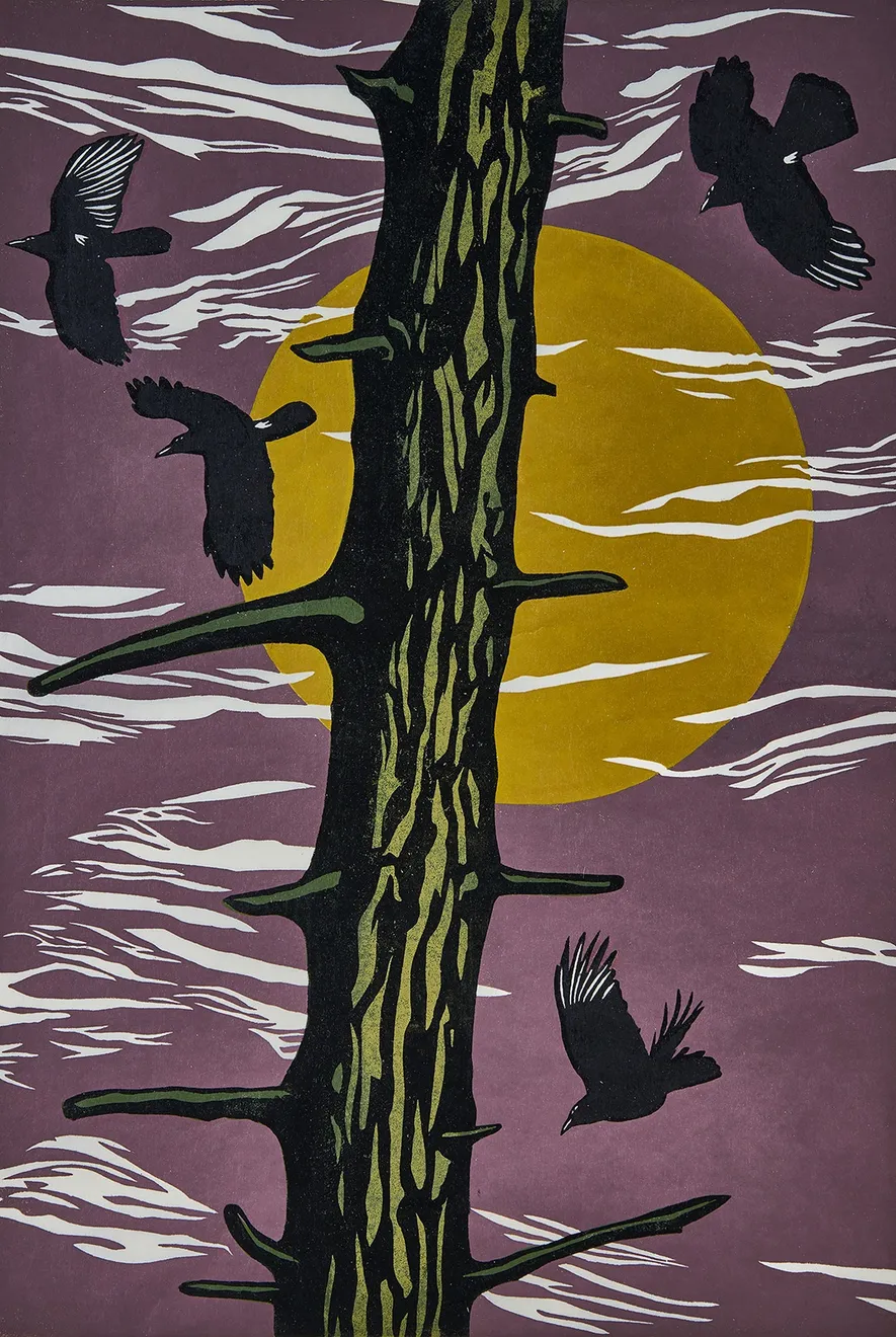 Christmas Auction 2021, LOT 99: Paul Hogg - Tree, Crows, Sun, 2016