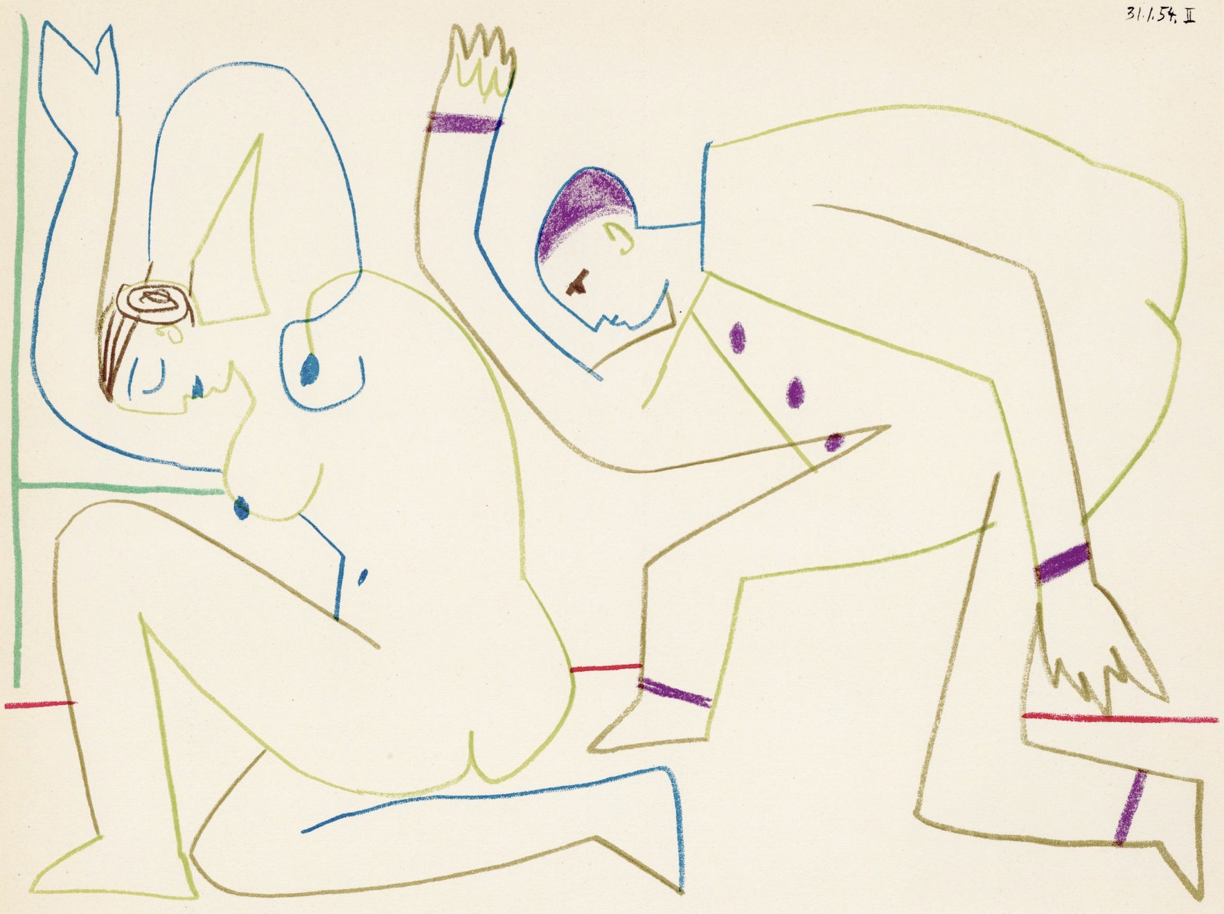 Pablo Picasso, Comédie Humaine 31.1.54 II, 1954