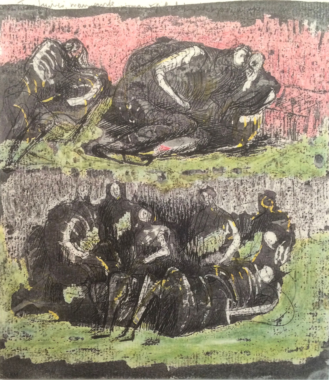 Christmas Secret Bid Auction 2025, LOT 181: Henry Moore - Untitled XVI (Shelter Sketchbook), 1967