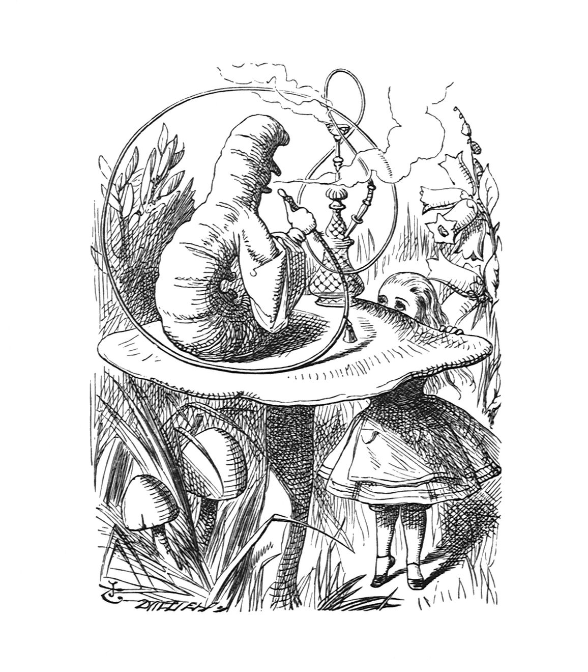 John Tenniel, The Caterpillar and Alice looked at each other for some time in silence., 1988