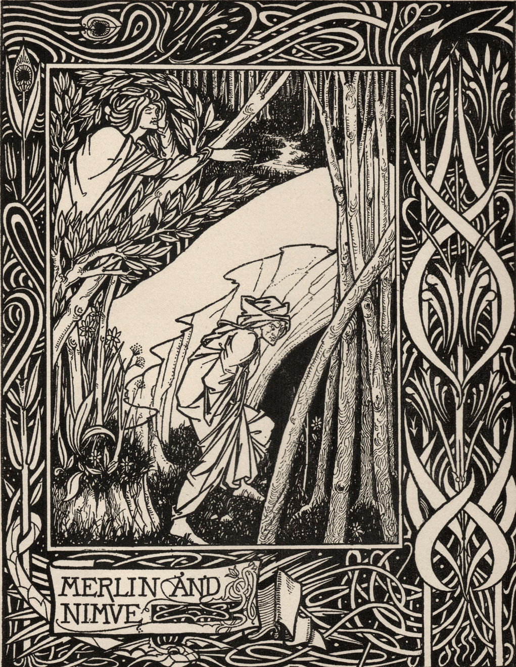 Aubrey Beardsley, Merlin and Nimue, 1893-4