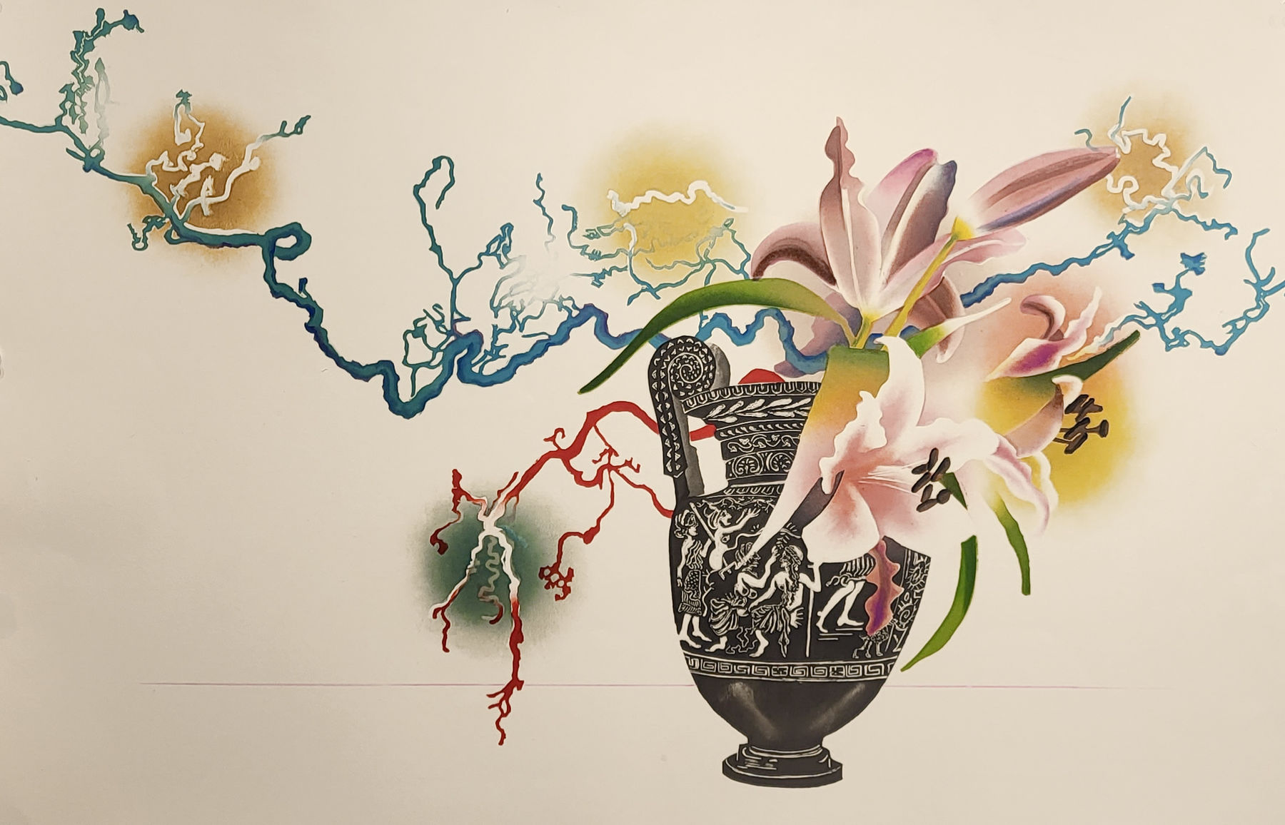 Sophie Layton, Lilies and Volute Krater II, 2023